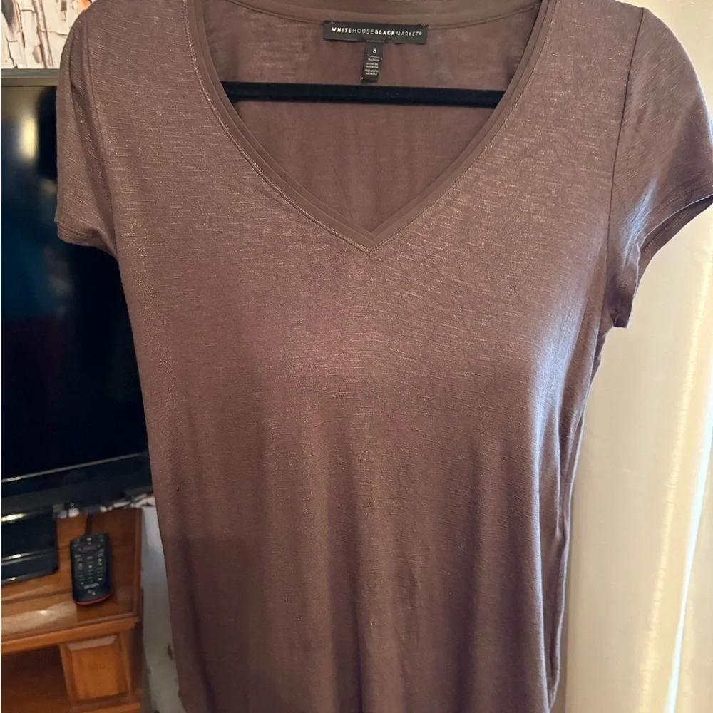 White House Black Market Chocolate Brown Blouse - Picture 2 of 5